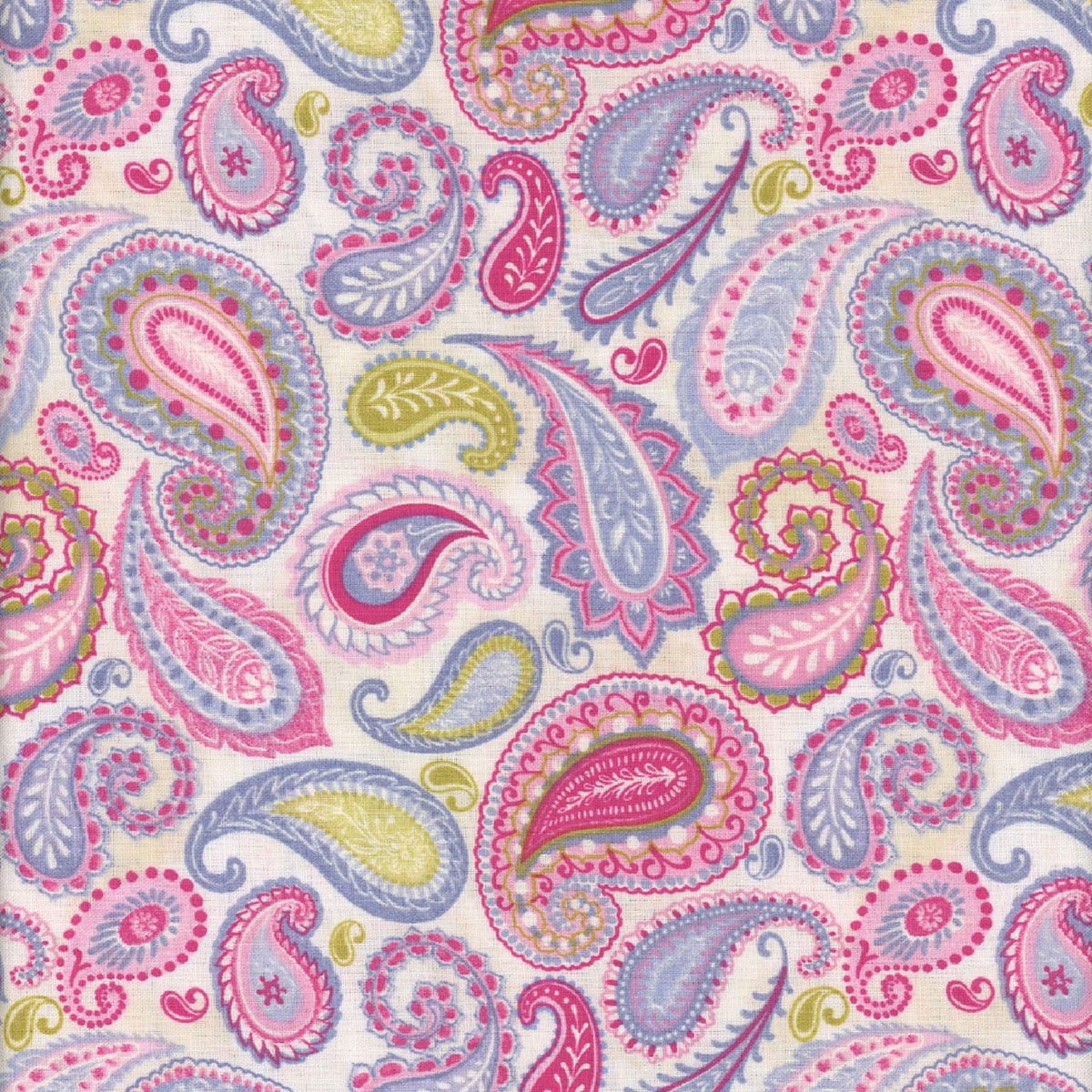 Wilmington Prints Paisley Punch Danielle Leone Cream Pink Blue